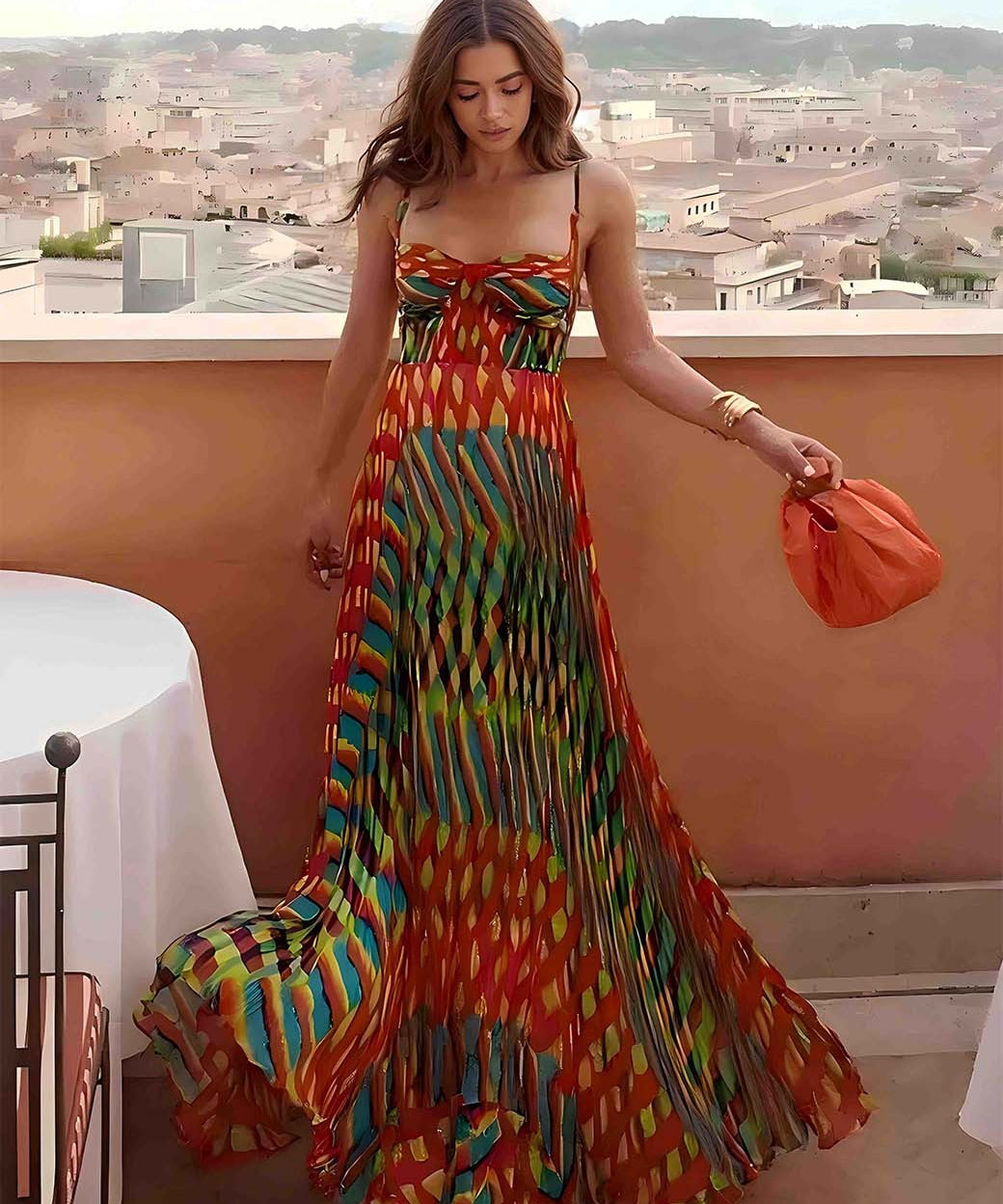 Aria - Abstract Printed Maxi Dress